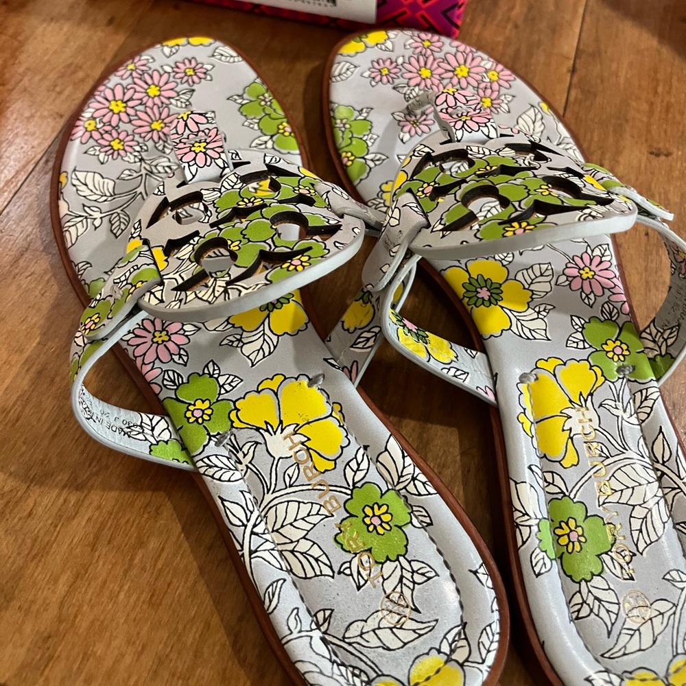 Tory Burch Miller Sandal size 7 floral print